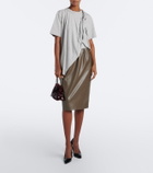 Stella McCartney Draped asymmetric cotton jersey top
