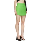 The Attico Green Side Slit Miniskirt