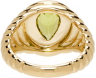 Yvonne Léon Gold & Peridot Poire Signet Ring