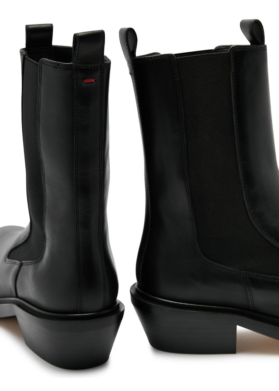 Aeyde Antonia Leather Chelsea Boots Black