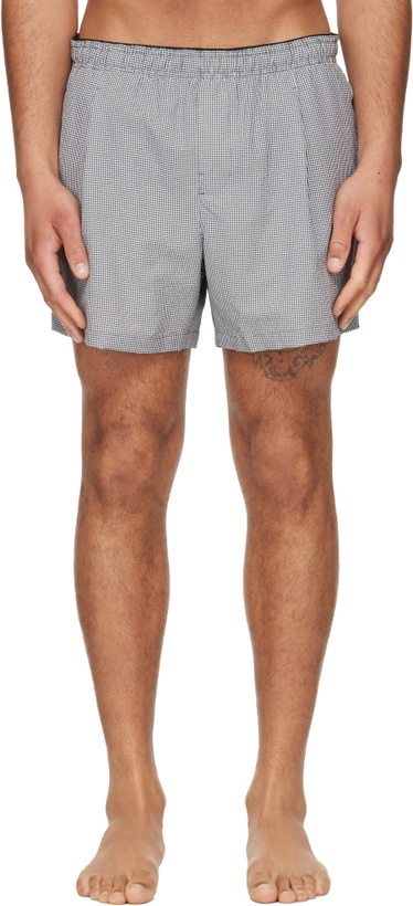 Photo: OUR LEGACY Black & White Boxer Swim Shorts