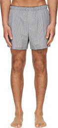 OUR LEGACY Black & White Boxer Swim Shorts