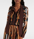 Gucci Printed tie-neck silk shirt dress