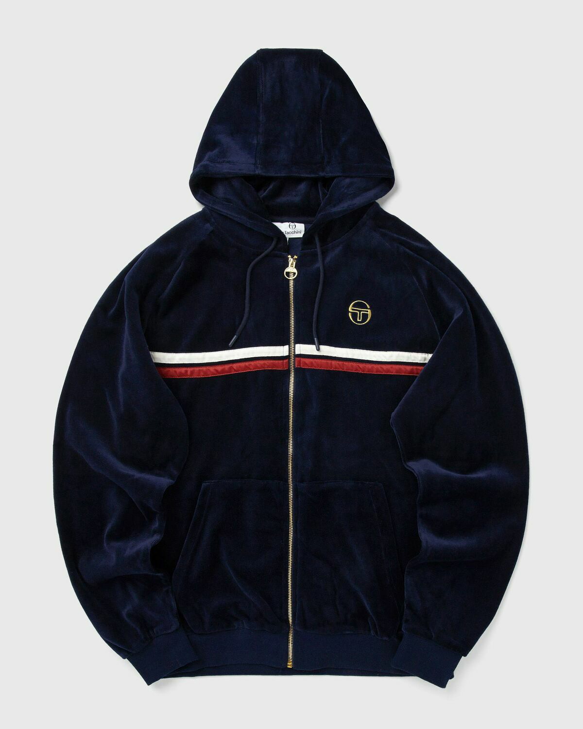 Sergio Tacchini DALLAS VELOUR ZIP HOODIE Blue Mens Track