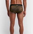 TOM FORD - Camouflage-Print Stretch-Cotton Briefs - Green