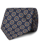 E.MARINELLA - 8.5cm Printed Silk-Twill Tie - Blue