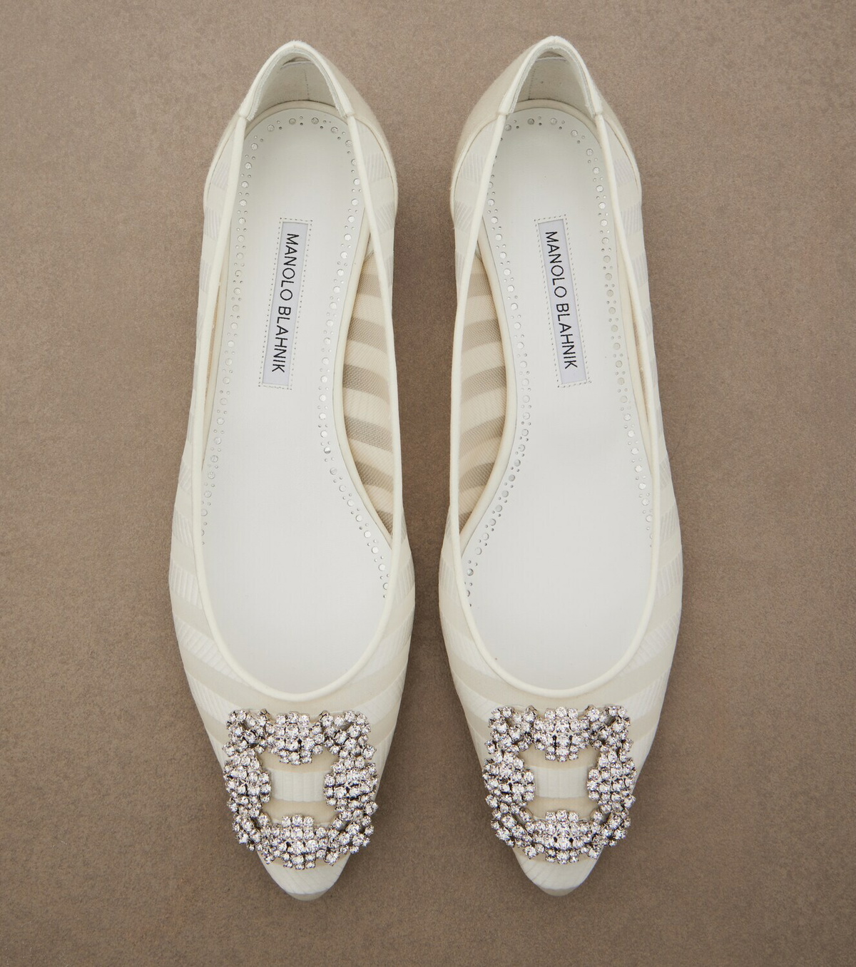 Manolo Blahnik Hangisi embellished organza ballet flats