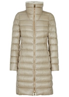 Herno Quilted Faux Fur-trimmed Shell Jacket Cream