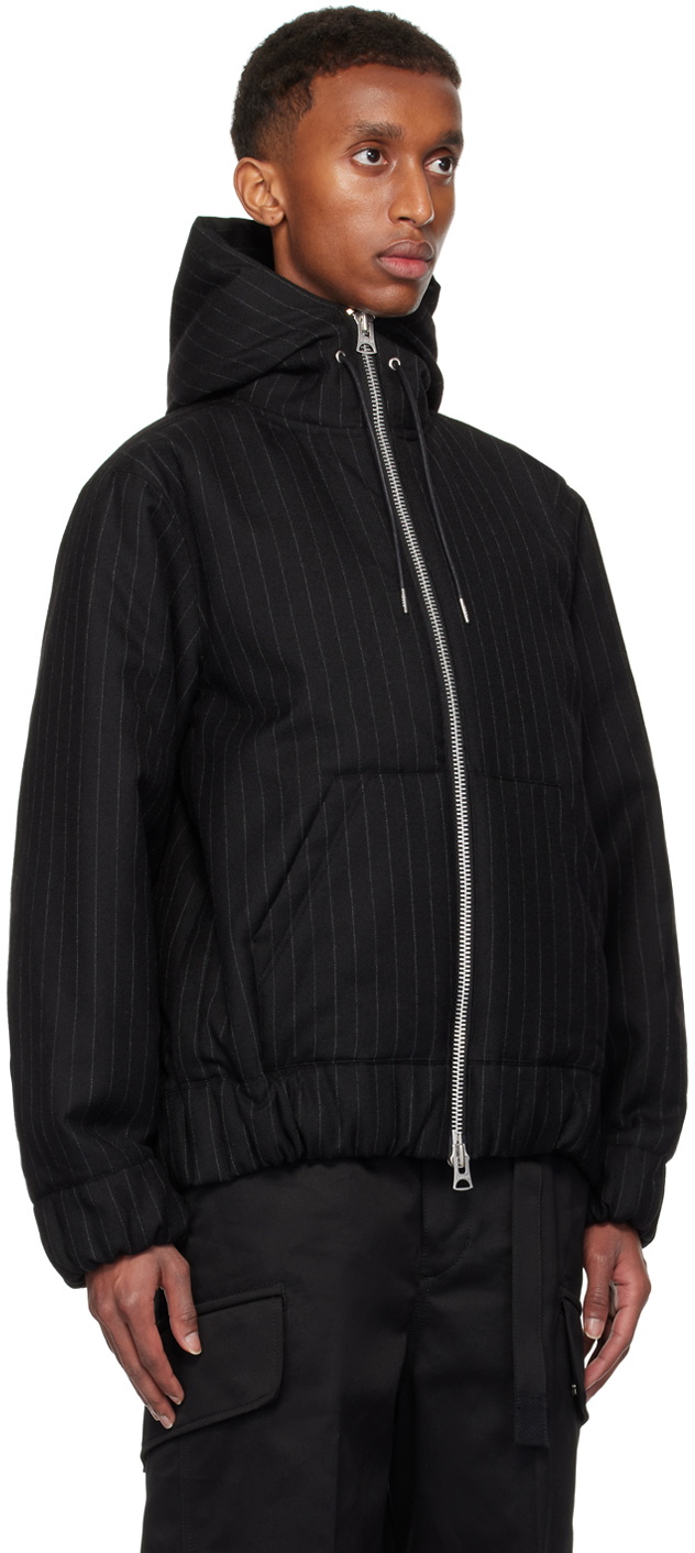 トップス SACAI 22AW KNIT CHALK STRIPE PULLOVER sacai Black Chalk Stripe Hoodie Sacai
