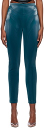 Mugler Blue Embossed Leggings