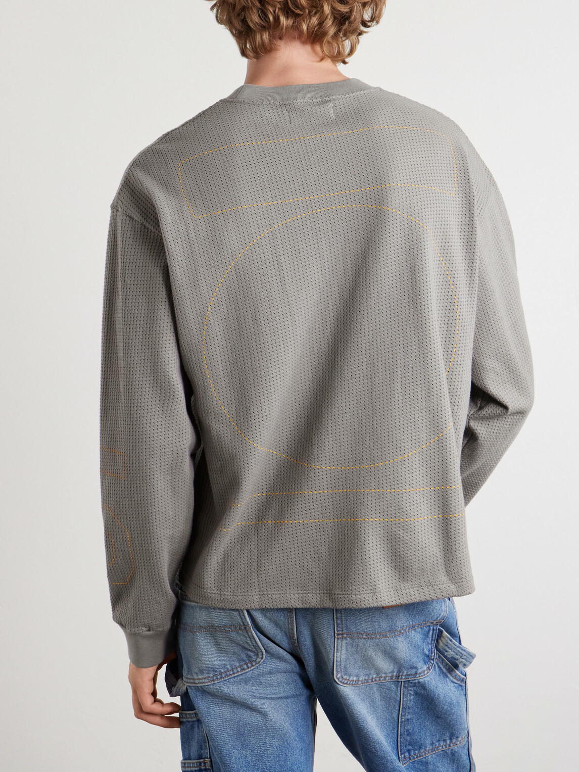 Cherry Los Angeles - Logo-Print Cotton-Mesh T-shirt - Gray