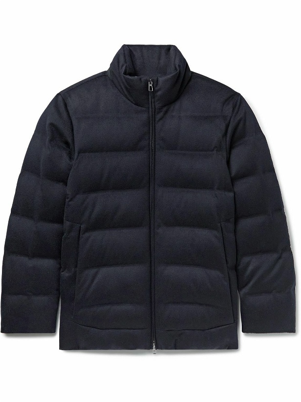 Photo: Loro Piana - Quilted Cashmere Down Jacket - Blue
