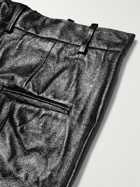 Isabel Marant - Giroko Crinkled Glossed Faux-Leather Trousers - Black