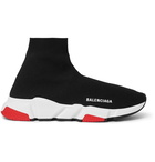 Balenciaga - Speed Sock Stretch-Knit Slip-On Sneakers - Black