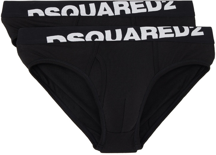 Photo: Dsquared2 Two-Pack Black Boxer Briefs