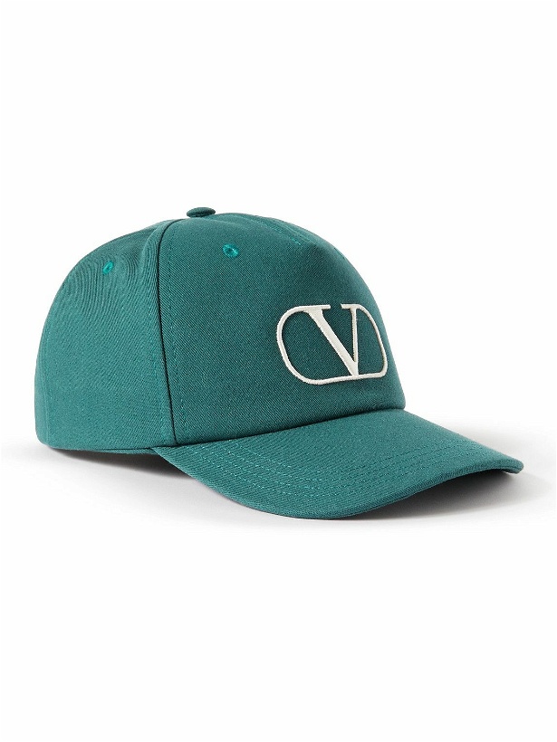 Photo: Valentino - Logo-Embroidered Cotton-Twill Baseball Cap - Green