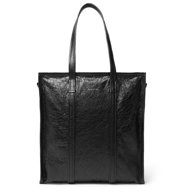 Photo: Balenciaga - Creased-Leather Tote Bag - Black