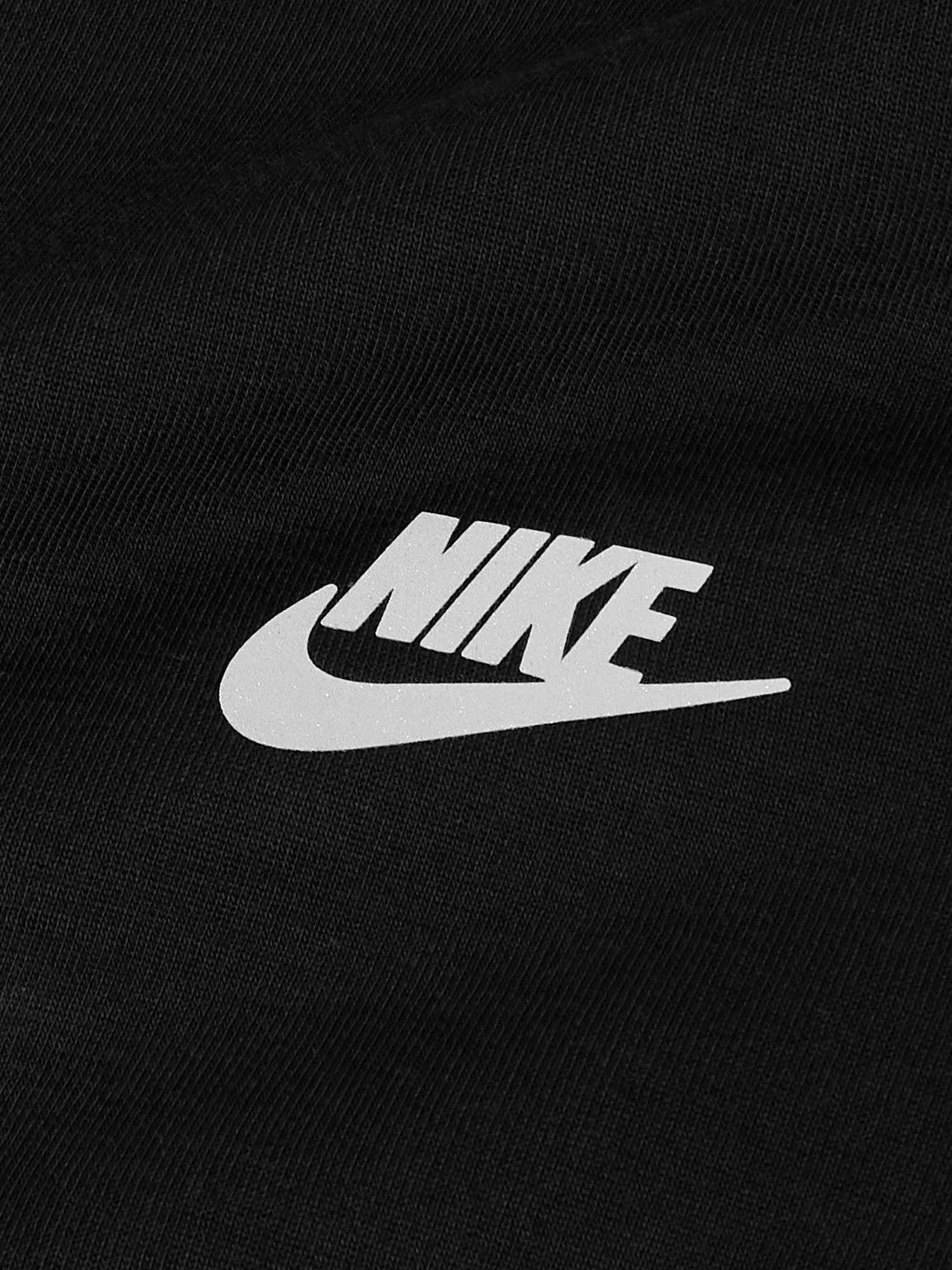 Nike - Tapered Logo-Embroidered Striped Cotton-Blend Tech