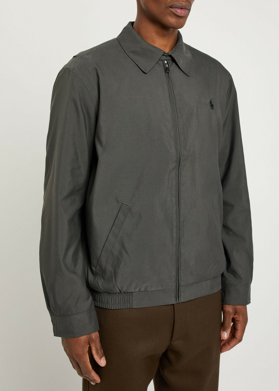 Polo Ralph Lauren 150cmコットン製グレー ジャケット Polo Ralph Lauren Logo-embroidered Woven Jacket Grey Polo Ralph Lauren