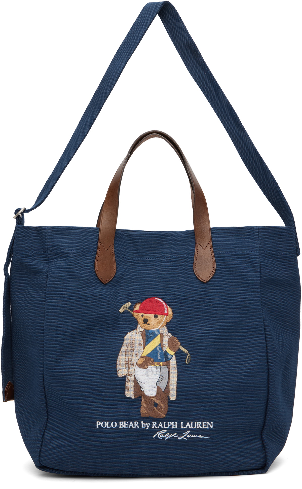 Polo Ralph Lauren Navy Polo Bear Canvas Shopper Tote