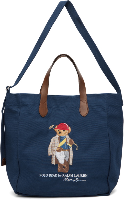 Photo: Polo Ralph Lauren Navy Polo Bear Canvas Shopper Tote