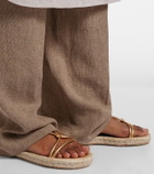 Gianvito Rossi Metallic leather espadrille sandals
