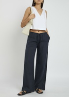 Bec & Bridge Elyce Wide-leg Linen Trousers Navy