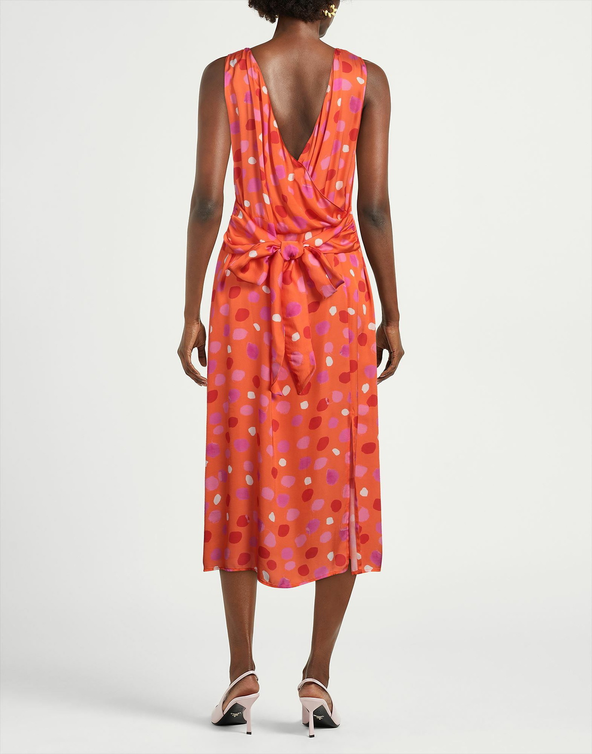 Manila Grace Womens Midi dress in Orange