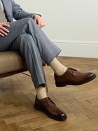 Dunhill - Apsley Glossed-Leather Derby Shoes - Brown