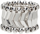 Bottega Veneta Silver Chevron Ring