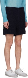 AURALEE Navy Homespun Shorts