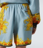 Versace Printed silk shorts