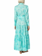 MC2 Saint Barth Woman Water Green Toile De Jouy Cotton Dress Jensen