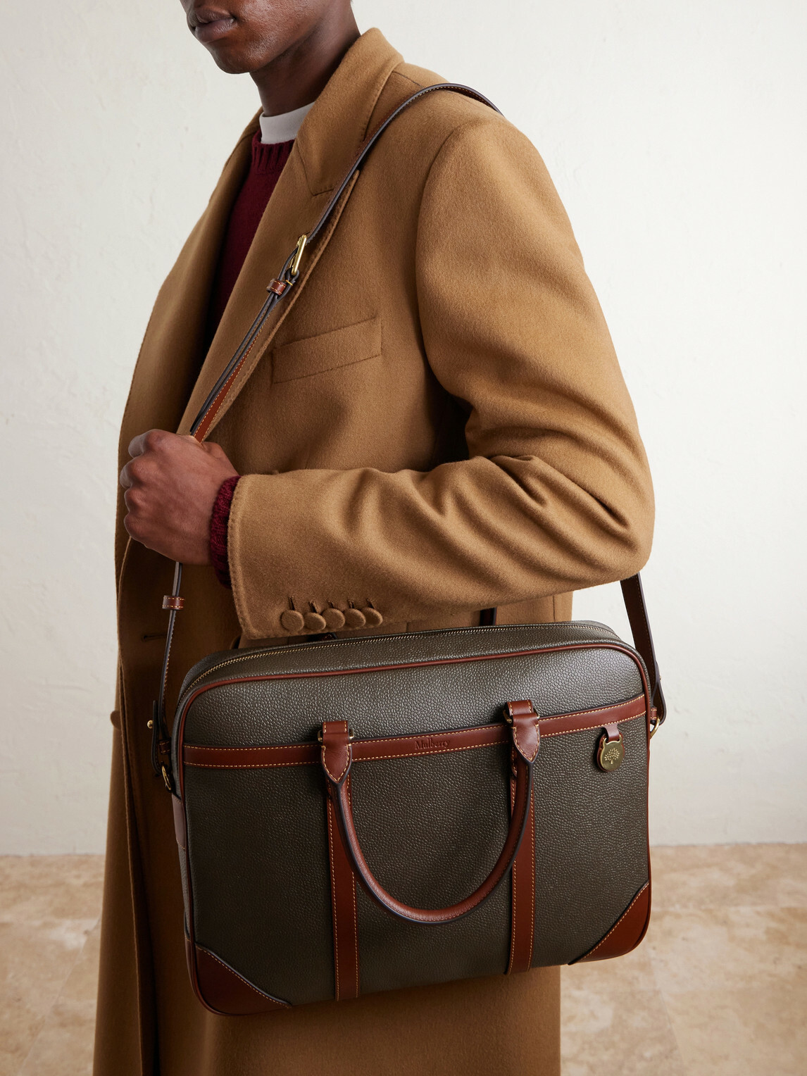 Mulberry - Heritage Leather-Trimmed Scotchgrain Briefcase