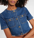 Self-Portrait Denim crop top