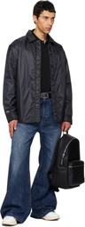 Hugo Black Embossed-Logo Backpack