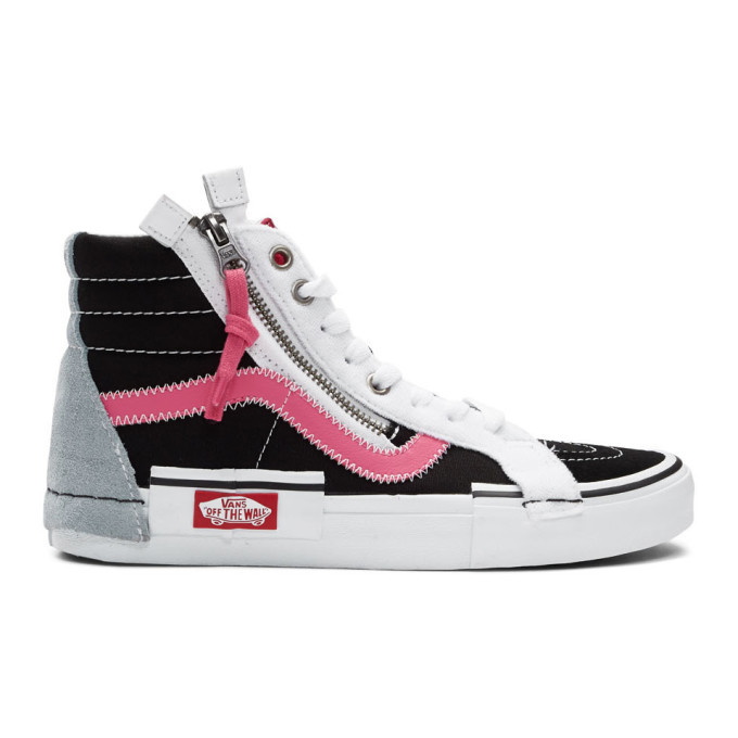 Photo: Vans Black and Pink Sk8-Hi Reissue Cap Sneakers