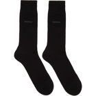 Boss Two-Pack Black All Over Logo Socks