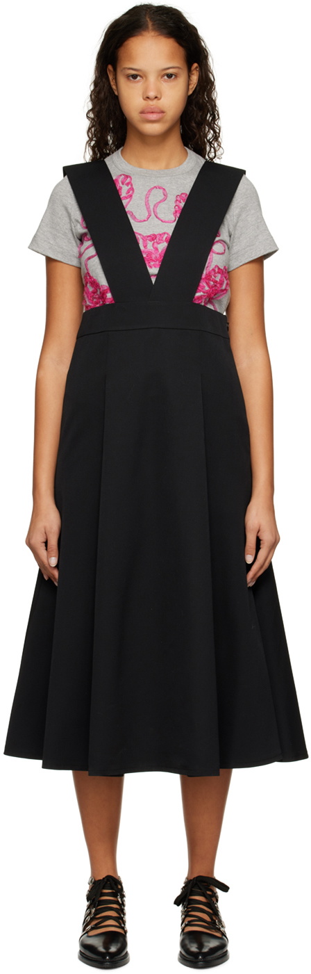 tao Black Flared Midi Skirt