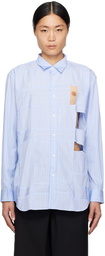 Comme des Garçons Shirt Blue Patchwork Shirt