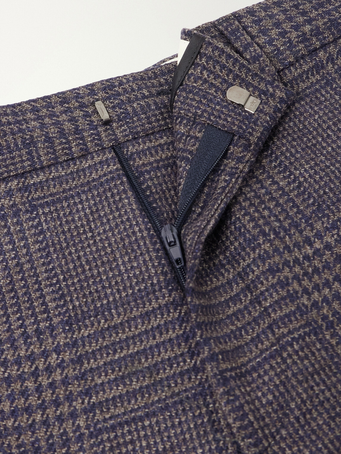 Paul Smith - Brierley Slim-Fit Houndstooth Wool and Silk-Blend Trousers - Blue