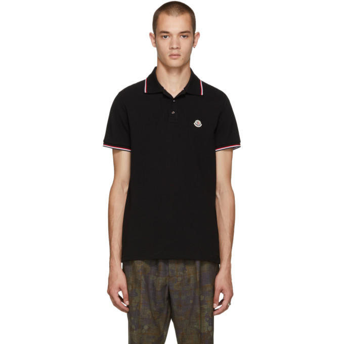 Photo: Moncler Black Logo Patch Polo