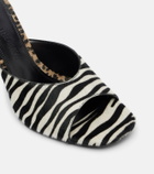 The Attico Betta zebra-print calf hair mules