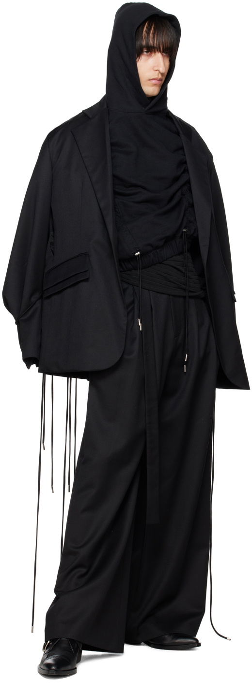 Parnell Mooney SSENSE Exclusive Black Drawstring Hoodie