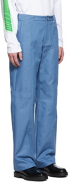 We11done Blue Cotton Trousers