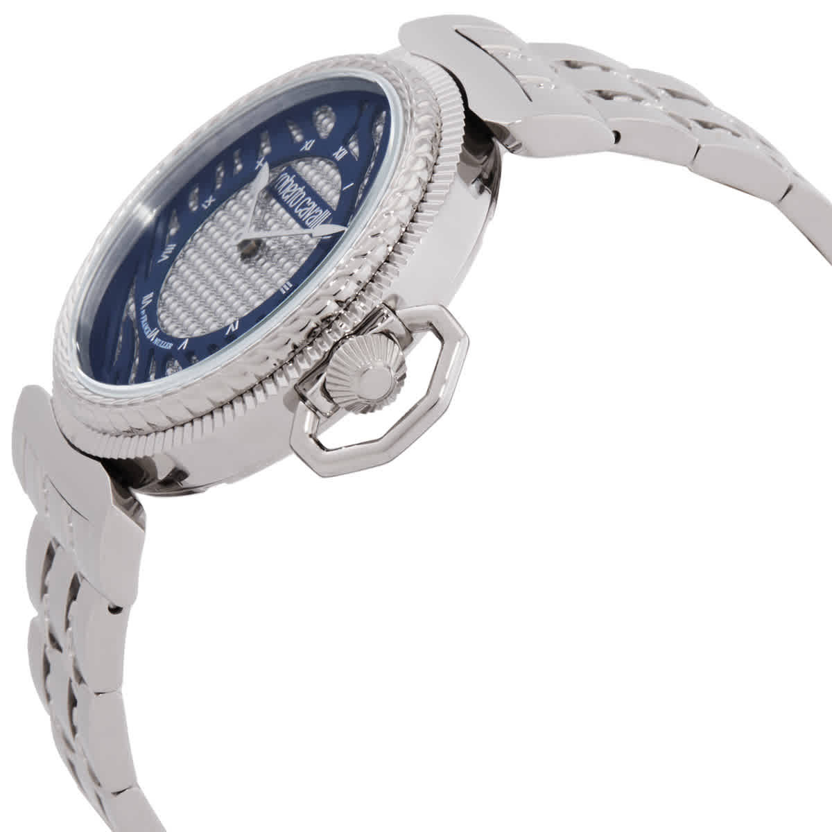 Roberto Cavalli Silver Dial Stainless Steel Ladies Watch RV1L056M0046