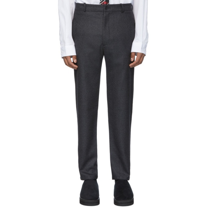 Photo: House of the Very Islands Grey Wool Trade Slim-Fit Trousers
