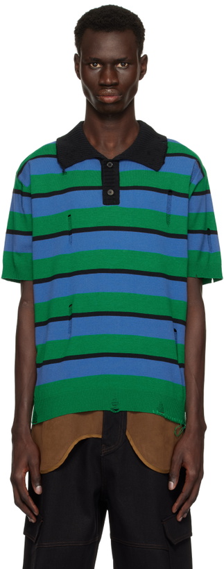 Photo: Andersson Bell Multicolor Damaged Stripe Polo