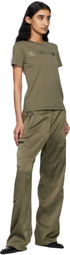 Helmut Lang Khaki Slim Logo T-shirt