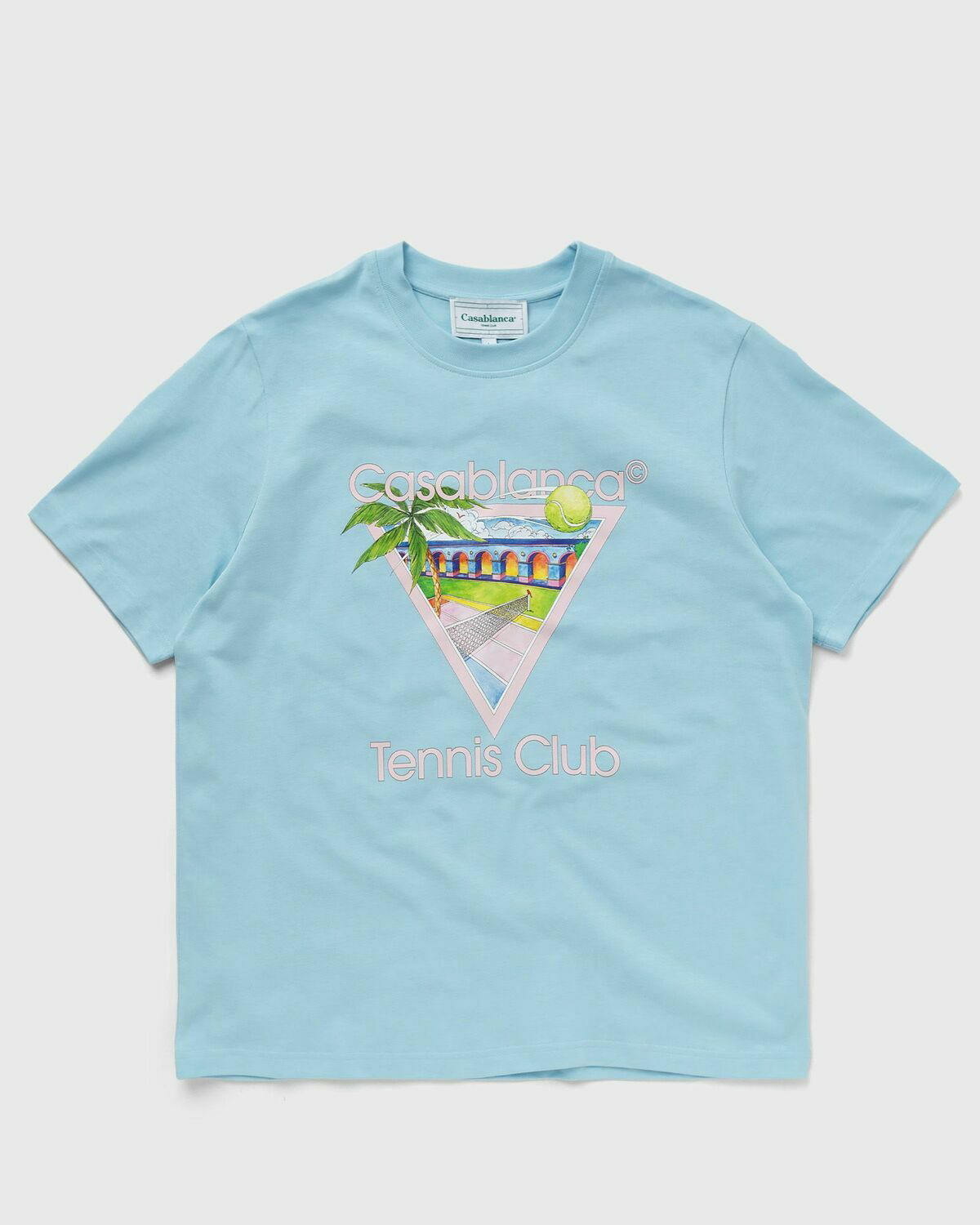 Casablanca Tennis Club Icon Screen Printed T Shirt Blue